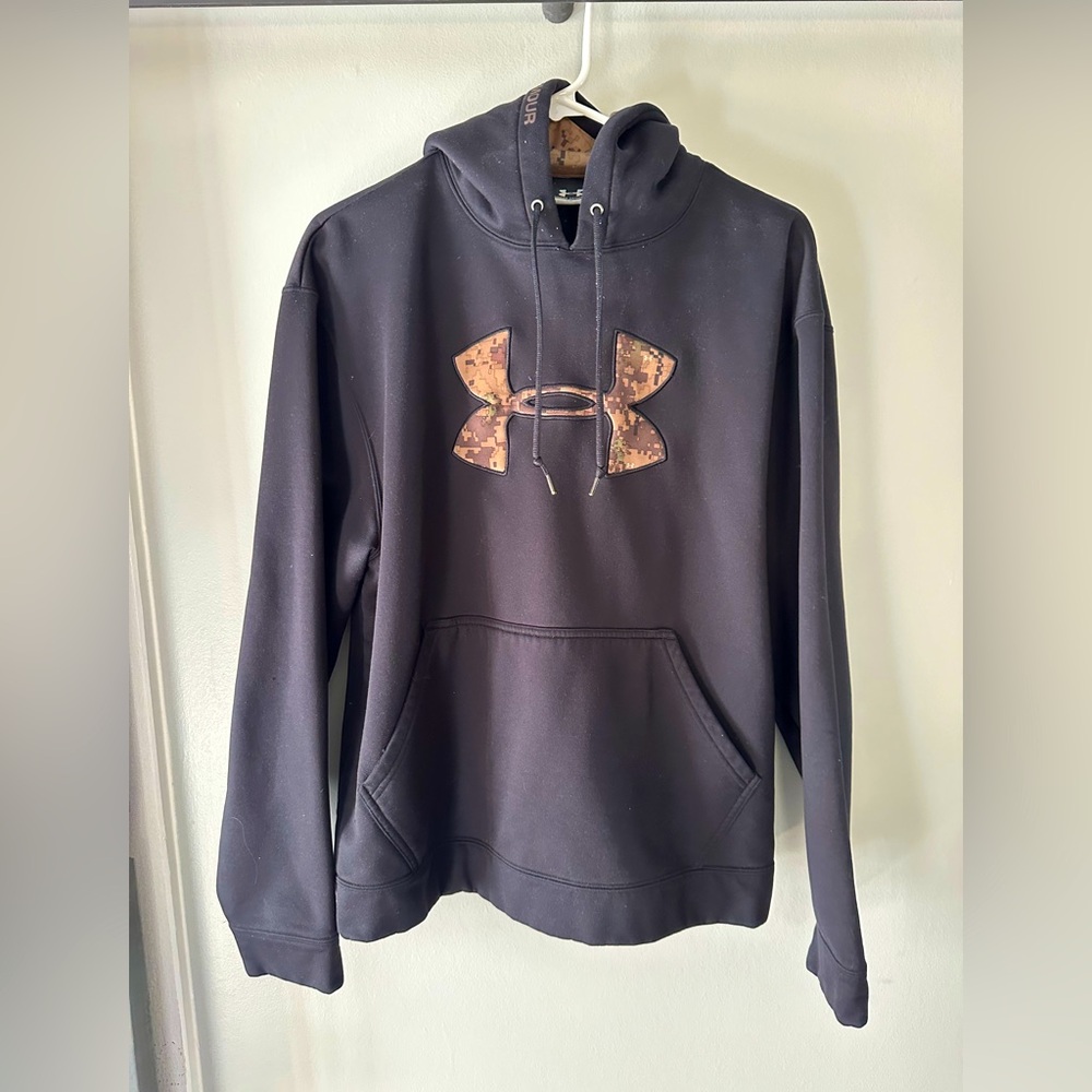 Men’s camo under armor logo black hoodie